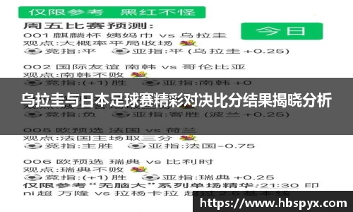 乌拉圭与日本足球赛精彩对决比分结果揭晓分析